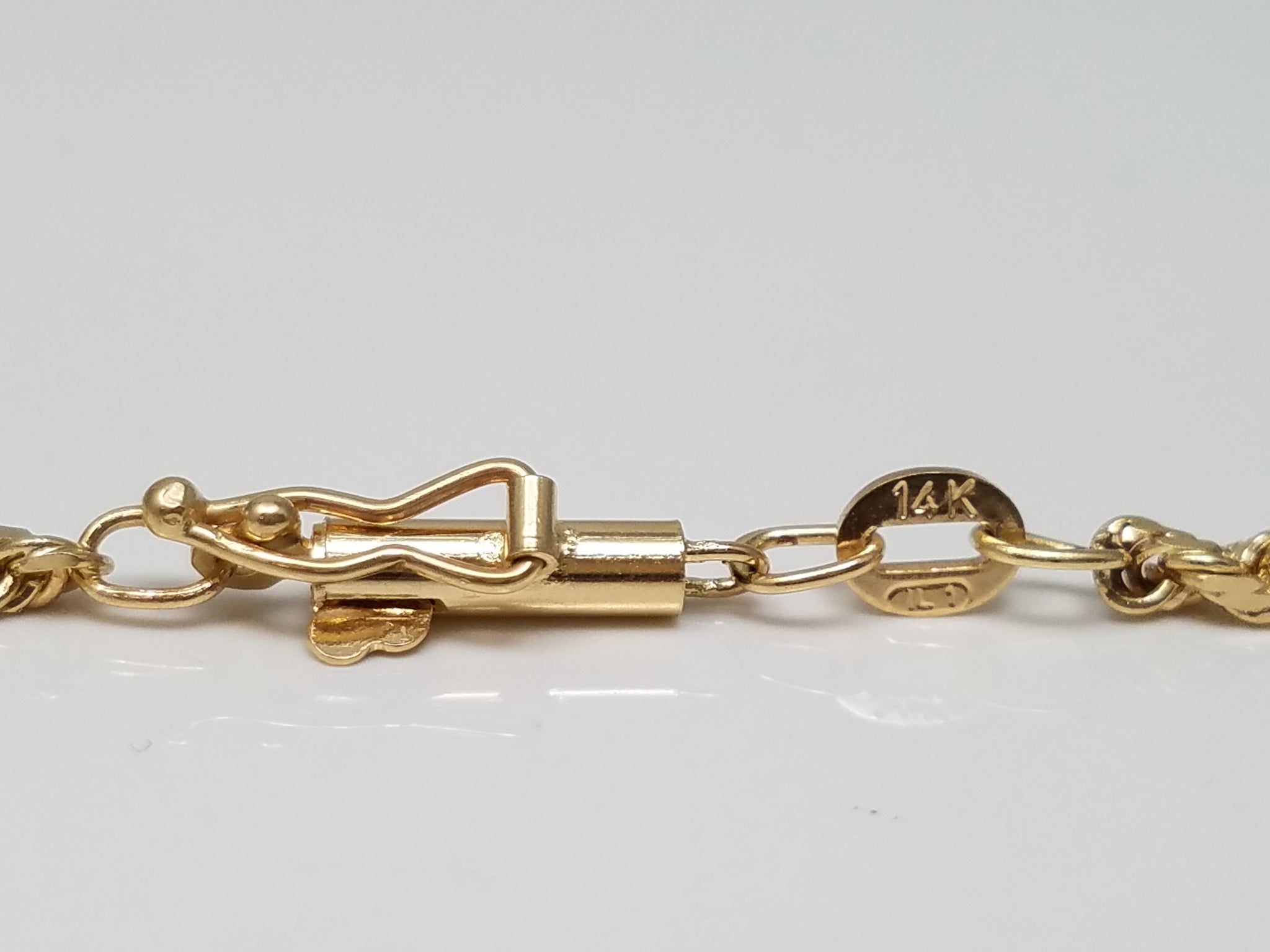 Classic Solid 14k Yellow Gold Diamond Cut Rope Chain 20" Necklace