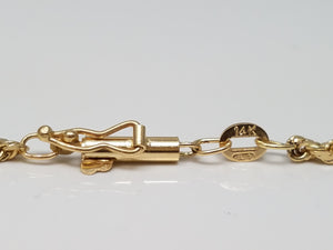 Classic Solid 14k Yellow Gold Diamond Cut Rope Chain 20" Necklace