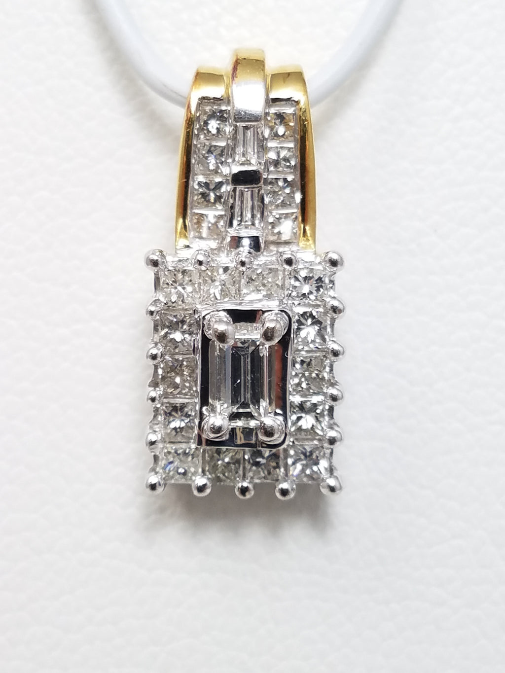 Dazzling Designer 18k Two Tone Gold Natural Diamond Petite Pendant