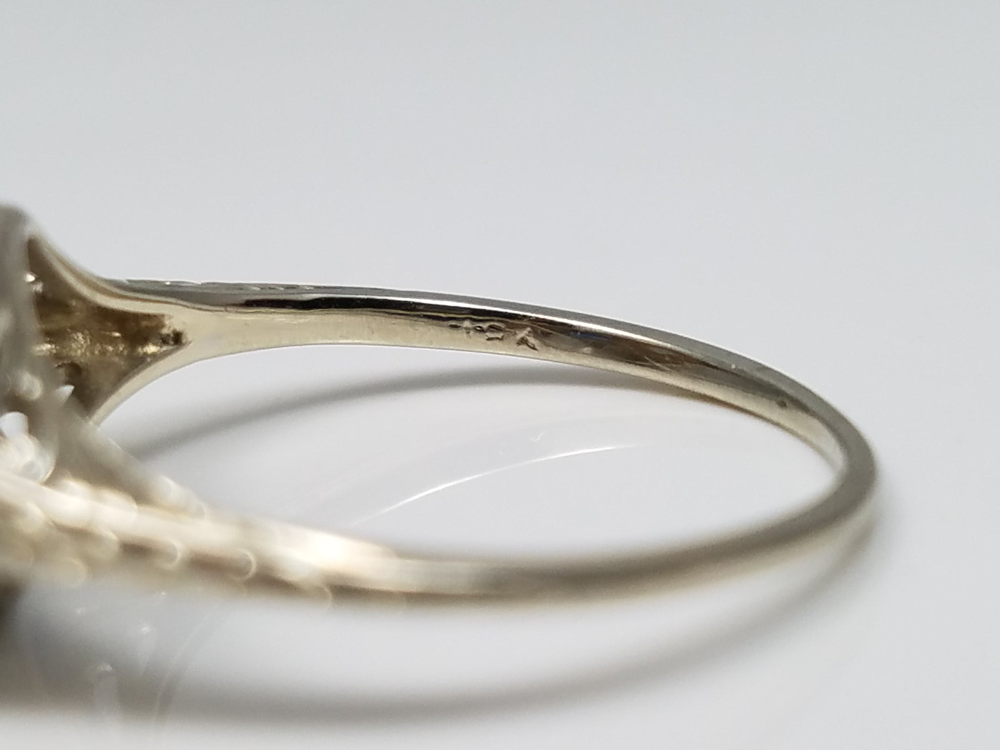 Classic 1920's 18k White Gold Filigree Engagement Ring Mount