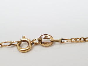 Stylish 25" Solid 14k Yellow Gold Micro Figaro Link Chain Italy