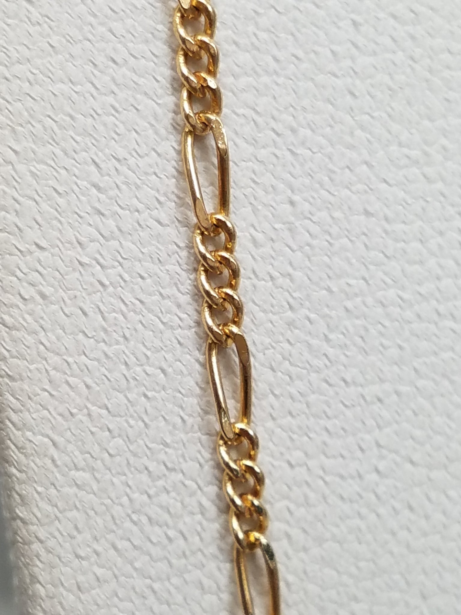 Stylish 25" Solid 14k Yellow Gold Micro Figaro Link Chain Italy