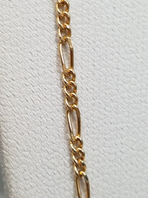 Stylish 25" Solid 14k Yellow Gold Micro Figaro Link Chain Italy