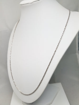 Sporty 22.5" Solid 14k White Gold Diamond Cut Rope Chain Necklace