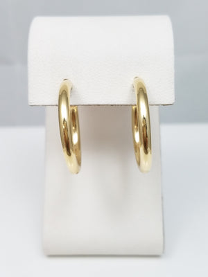 14k Yellow Gold Hollow Hoop Earrings
