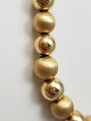 Sophisticated 18" 14k Yellow Gold Hollow Graduated Bead Necklace