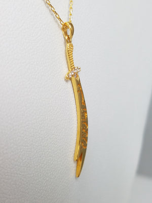 Magical 17"-18" Adjustable 21k Yellow Gold Cubic Zirconia Pendant Necklace