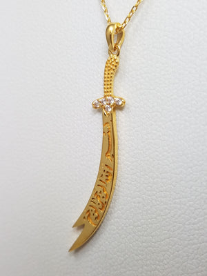 Magical 17"-18" Adjustable 21k Yellow Gold Cubic Zirconia Pendant Necklace