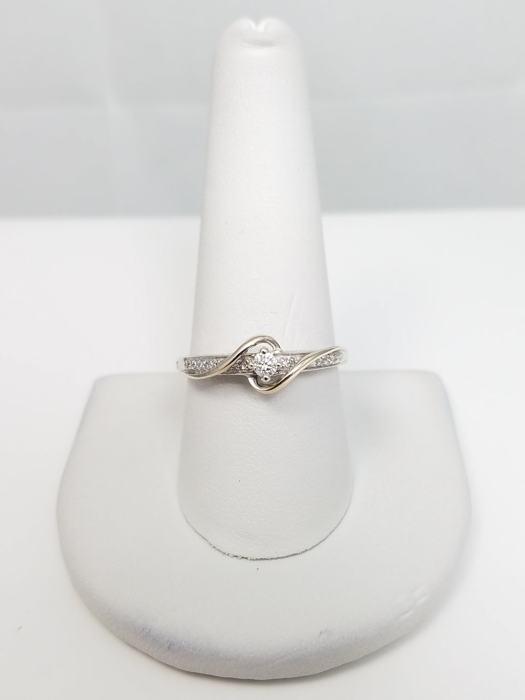 Petite 14k White Gold Natural Diamond Engagement Ring