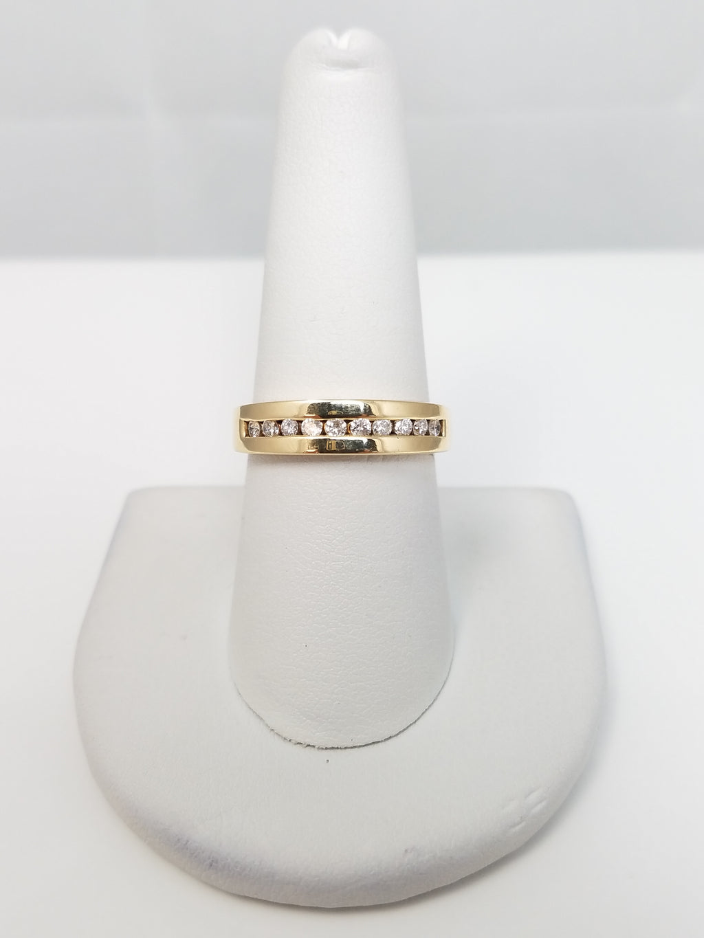 Classic 14k Yellow Gold Natural Diamond Anniversary Ring Band