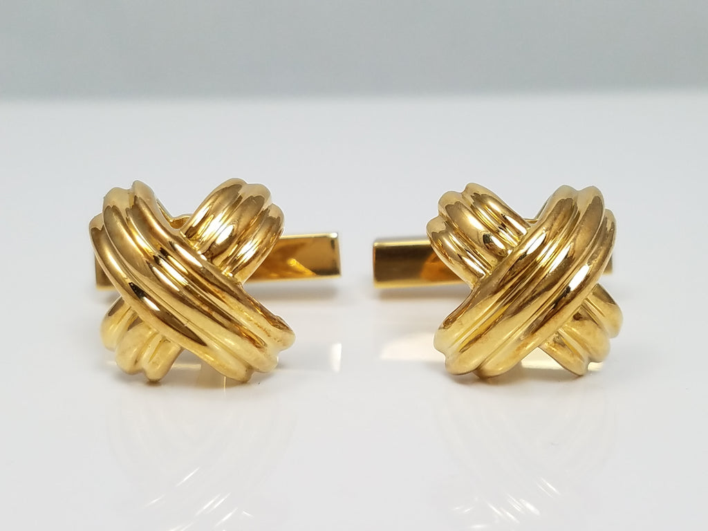 $6,000 Retail Tiffany & Co. Opulent 18k Yellow Gold Custom Cufflinks