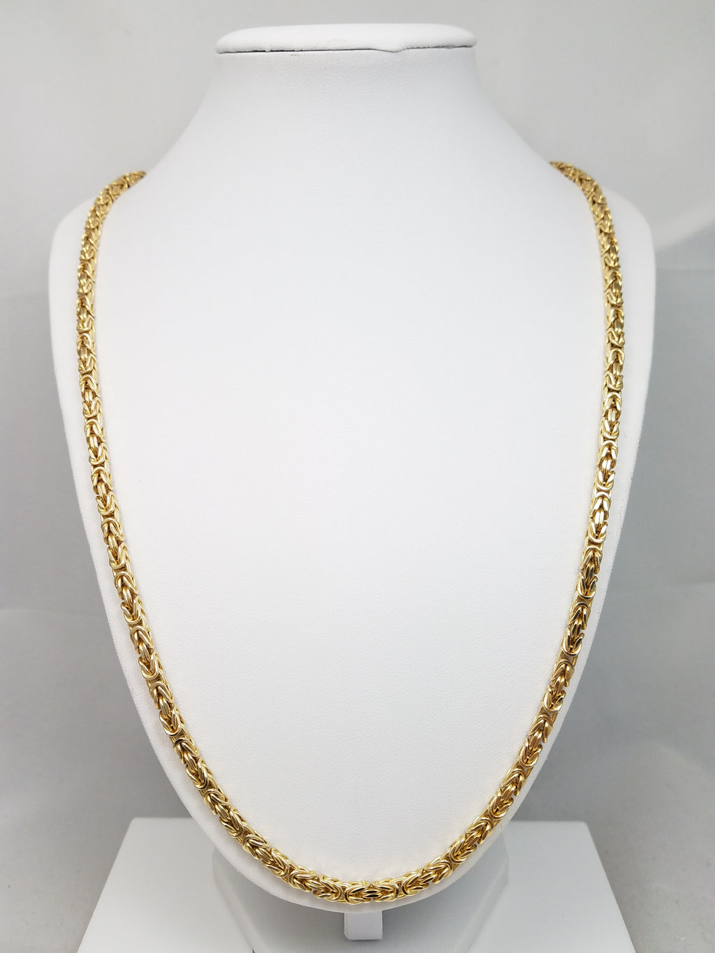 Fabulous 28" Solid 14k Yellow Gold Byzantine Link Chain Necklace