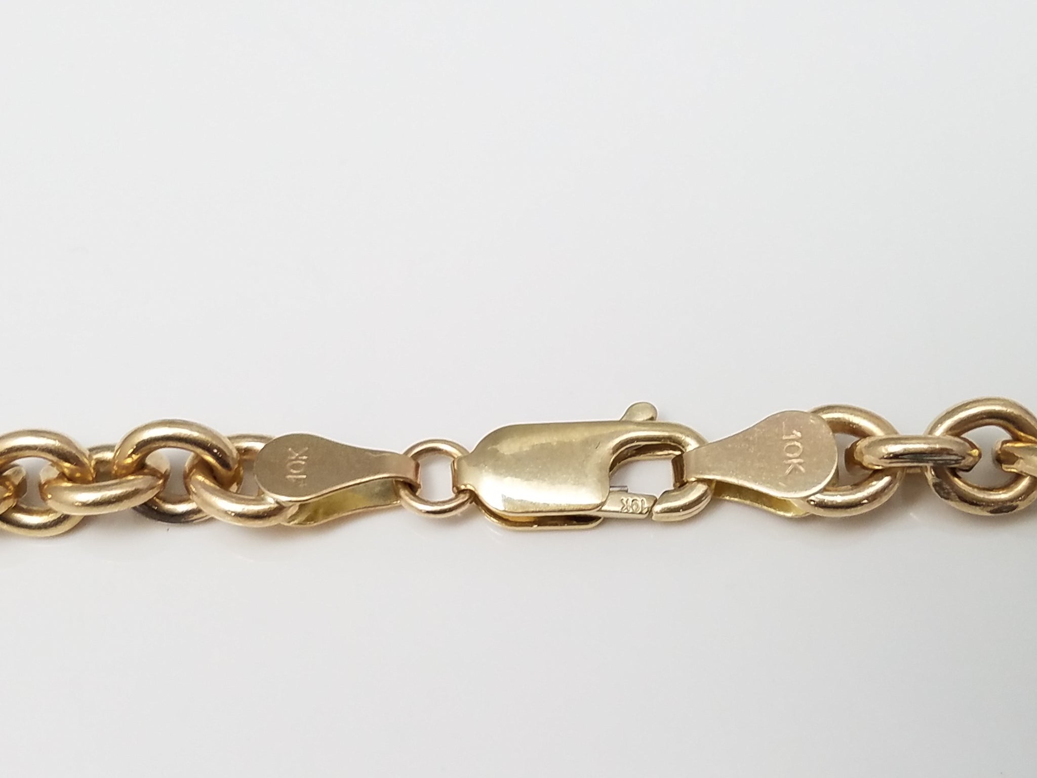 Sporty 24" Solid 10k Yellow Gold Rolo Link Chain Necklace