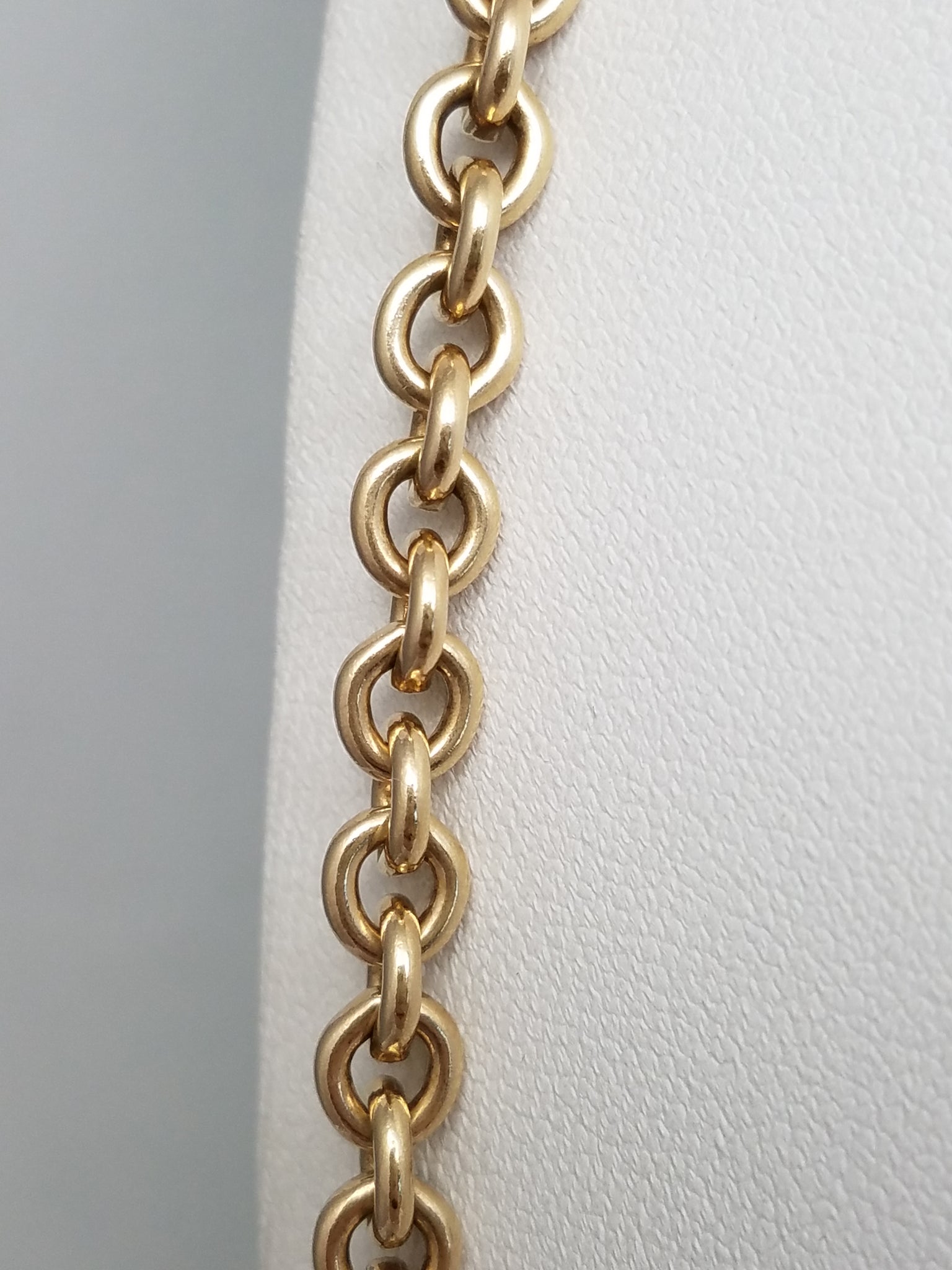 Sporty 24" Solid 10k Yellow Gold Rolo Link Chain Necklace