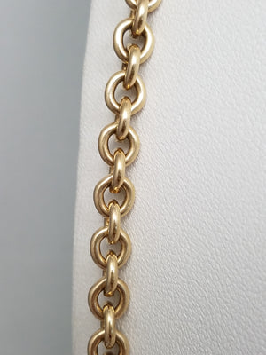 Sporty 24" Solid 10k Yellow Gold Rolo Link Chain Necklace