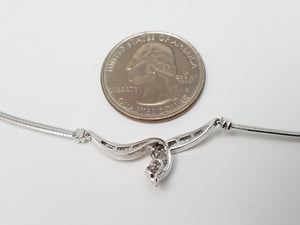 Luxurious 17" 18k White Gold Natural Diamond Necklace