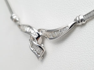 Luxurious 17" 18k White Gold Natural Diamond Necklace
