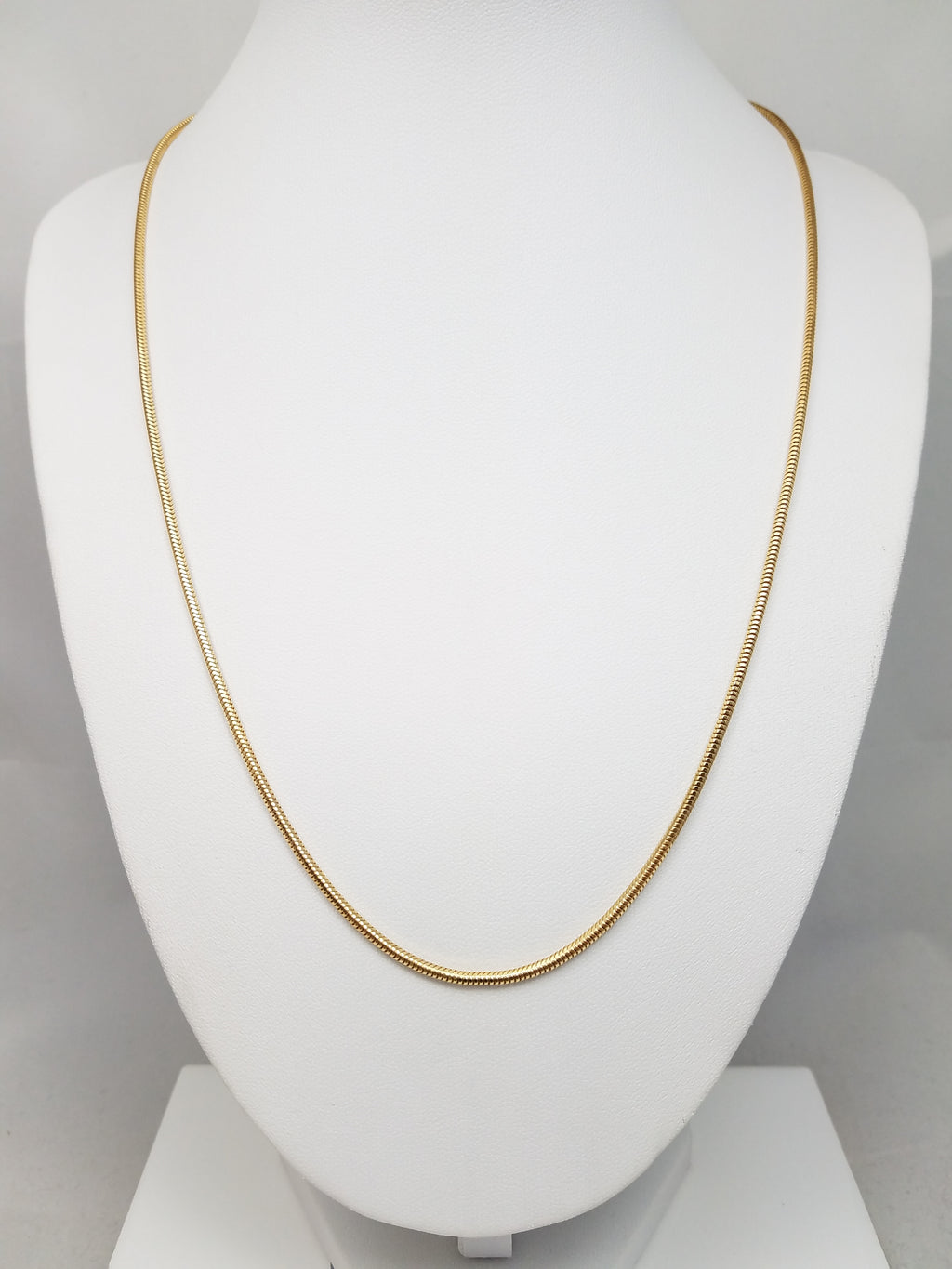 Sleek Solid Snake Chain 20" Necklace in 14k Yellow Gold