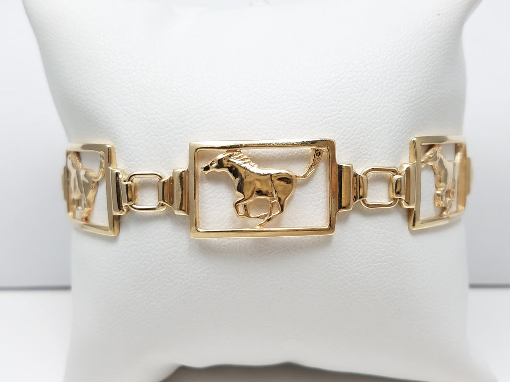 14k Yellow Gold Equestrian 7.5" Bracelet