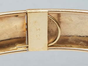 Dynamic 10k Yellow Gold Diamond Cut Bangle Bracelet