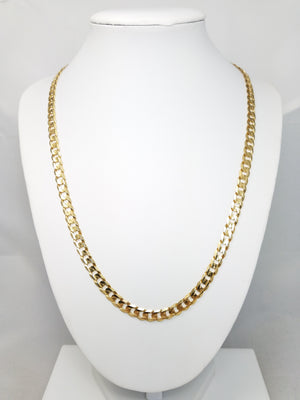 Dynamic 20" Solid 10k Yellow Gold Curb Link Chain Necklace