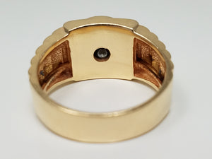Men's 14k Yellow Gold Natural Diamond Ring