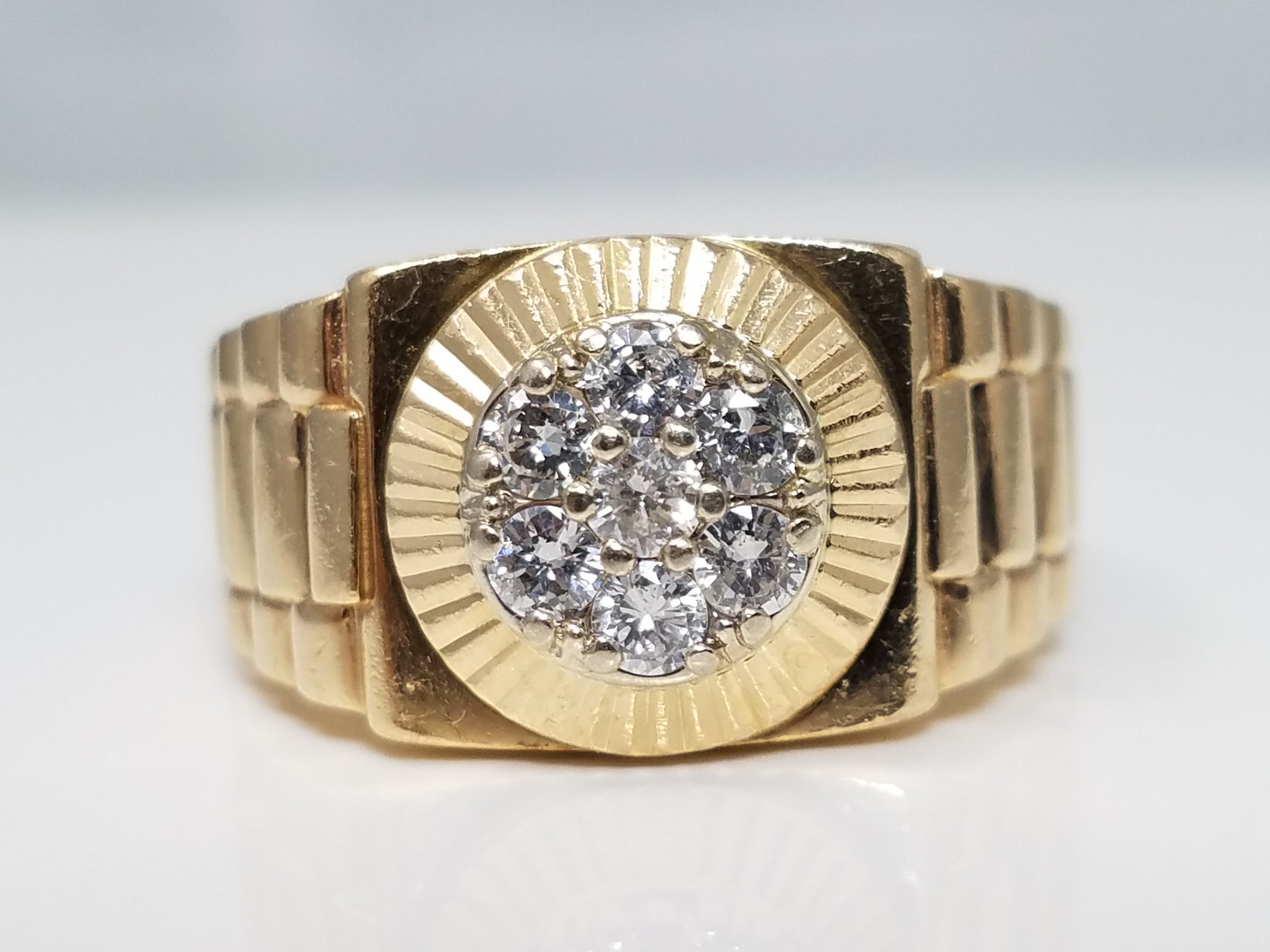 Men's 14k Yellow Gold Natural Diamond Ring