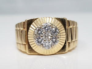 Men's 14k Yellow Gold Natural Diamond Ring