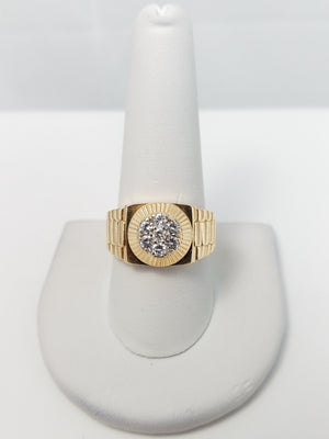Men's 14k Yellow Gold Natural Diamond Ring