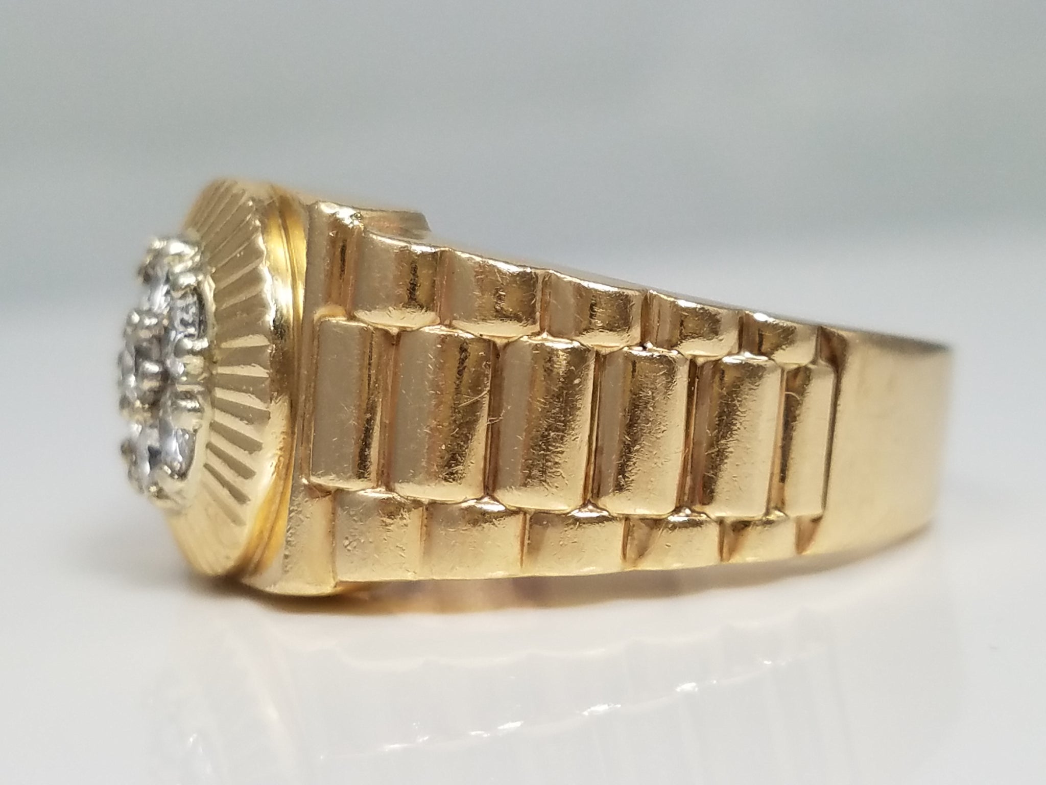 Men's 14k Yellow Gold Natural Diamond Ring