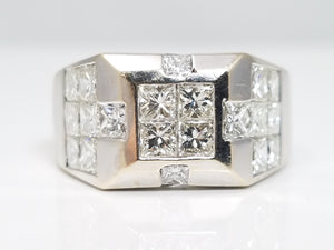 Fantastic Unisex 18k White Gold Natural Diamond Custom Ring