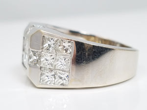 Fantastic Unisex 18k White Gold Natural Diamond Custom Ring