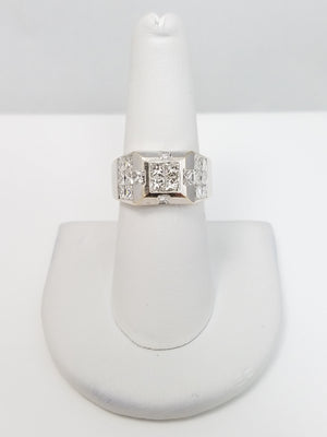 Fantastic Unisex 18k White Gold Natural Diamond Custom Ring