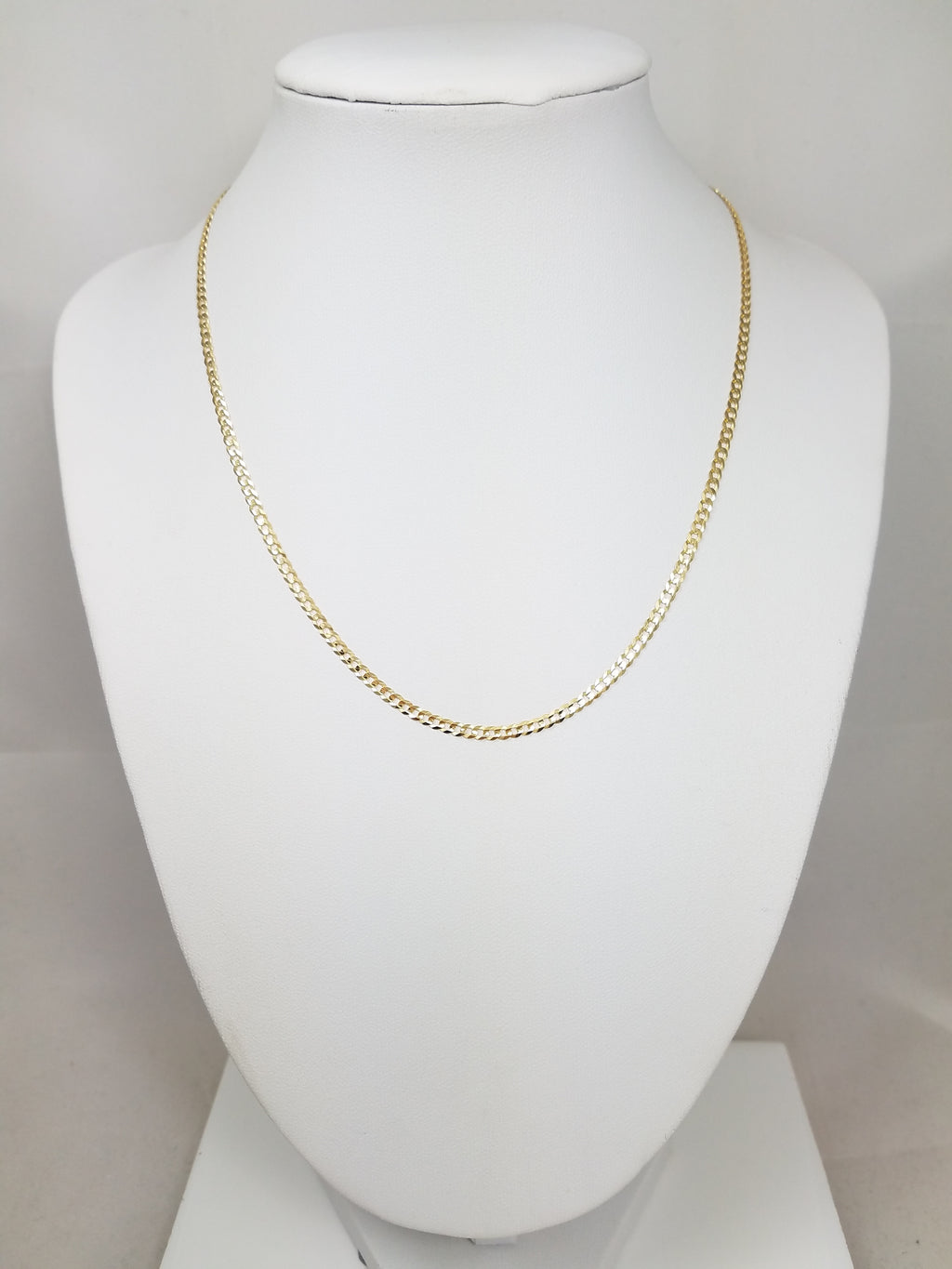 Sporty 16" Solid 14k Yellow Gold Micro Curb Link Chain Necklace
