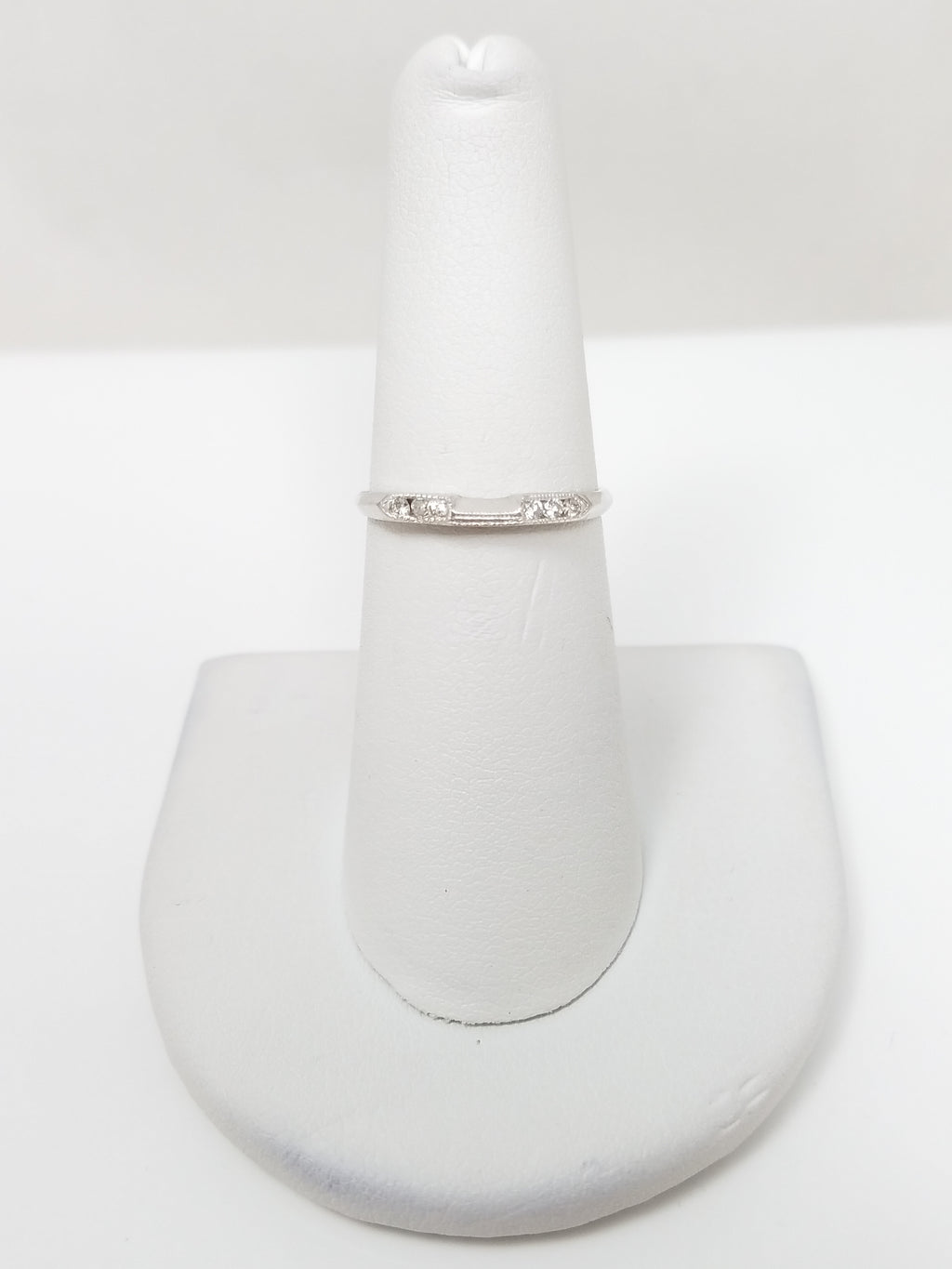 Platinum Natural Diamond Notched Ring Guard