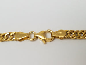 Sporty 20" 18k Yellow Gold Hollow Curb Link Chain Necklace