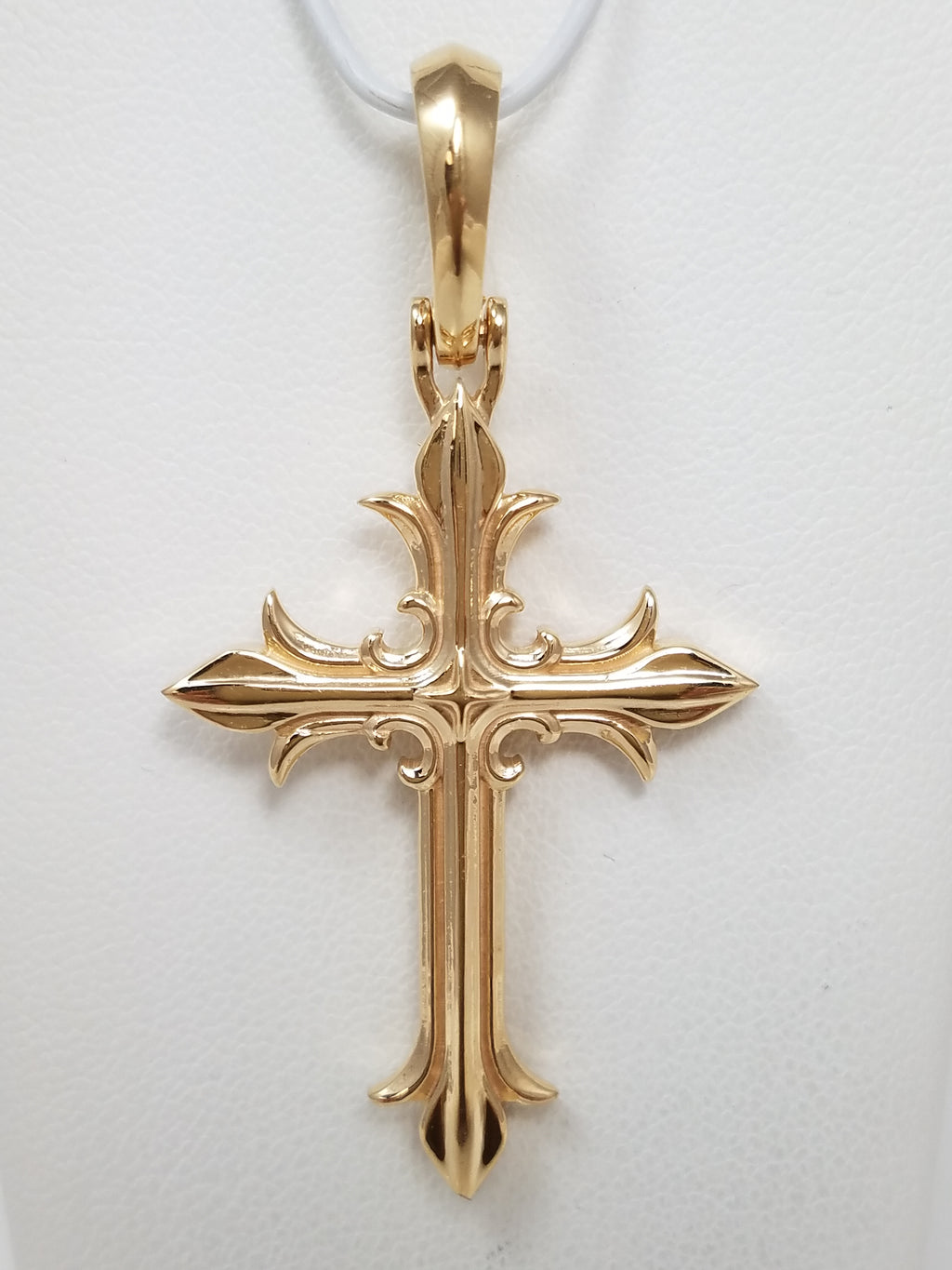 High Quality 3-D Solid 18k Yellow Gold Cross Pendant! Heavy!