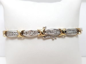 Magnificent 7.25" 10k Two Tone Gold Natural Diamond Tennis Bracelet