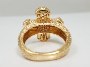 Fabulous 14k Yellow Gold Natural Diamond Cross Ring