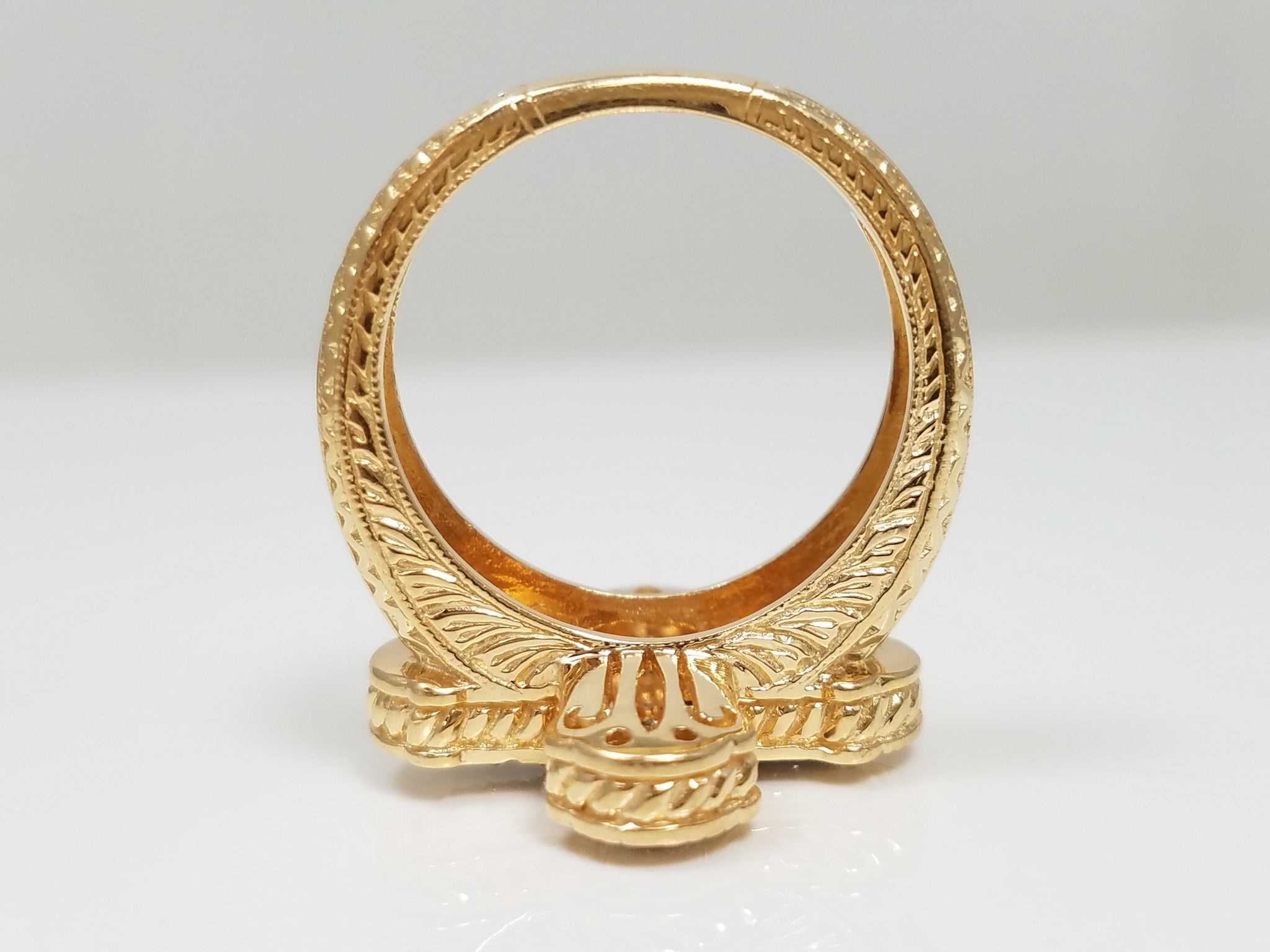 Fabulous 14k Yellow Gold Natural Diamond Cross Ring