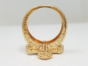 Fabulous 14k Yellow Gold Natural Diamond Cross Ring