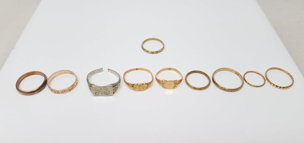 Vintage 8k To 14k Gold Child/Baby Ring Lot&nbsp;