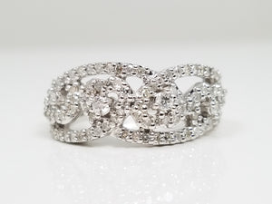 Sparkly 10k White Gold Natural Diamond Heart Ring