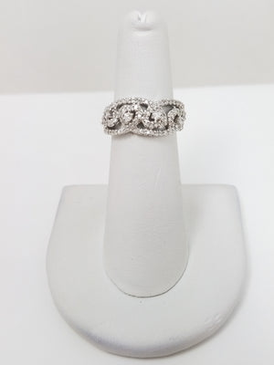 Sparkly 10k White Gold Natural Diamond Heart Ring