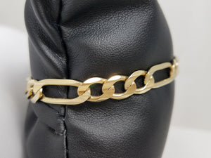 Sporty 8.75" Solid 10k Yellow Gold Figaro Link Bracelet