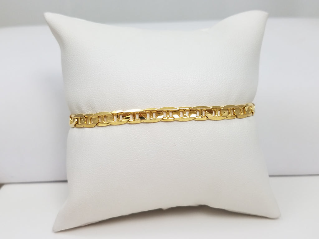 Well-Made Solid 14k Yellow Gold 7" Mariner Link Bracelet Italy