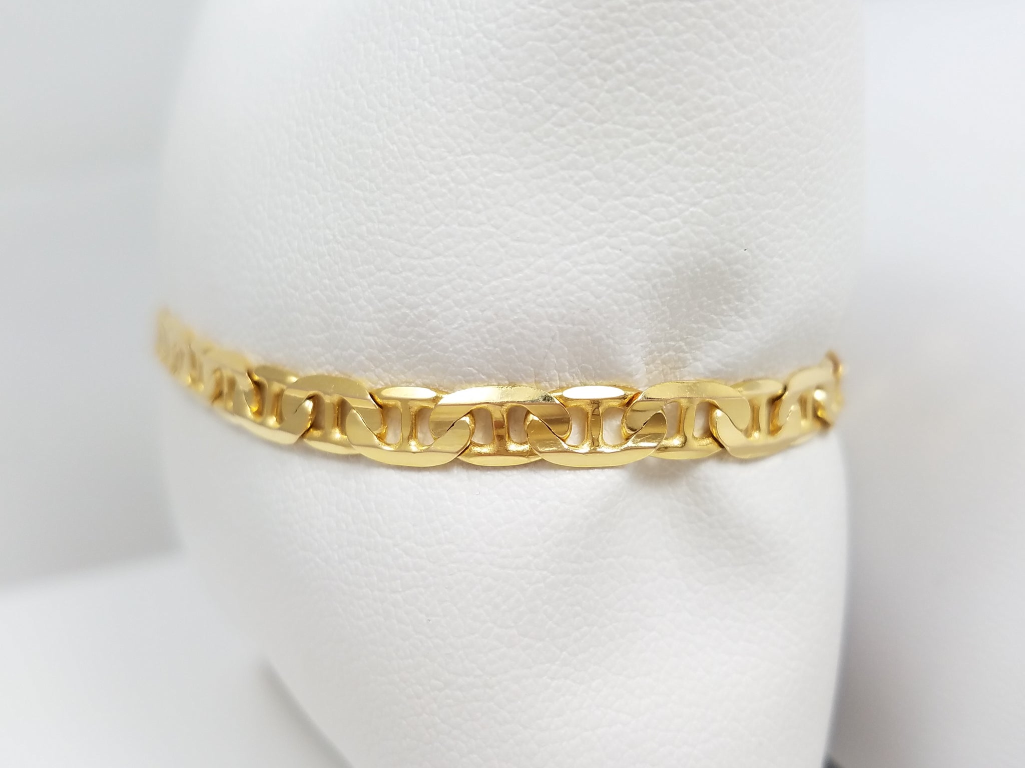 Well-Made Solid 14k Yellow Gold 7" Mariner Link Bracelet Italy