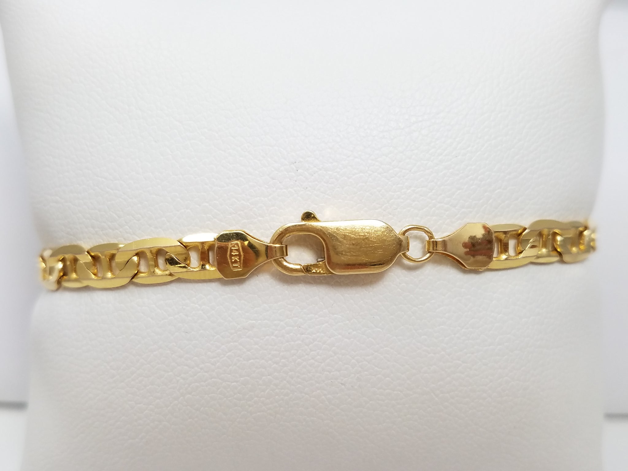 Well-Made Solid 14k Yellow Gold 7" Mariner Link Bracelet Italy