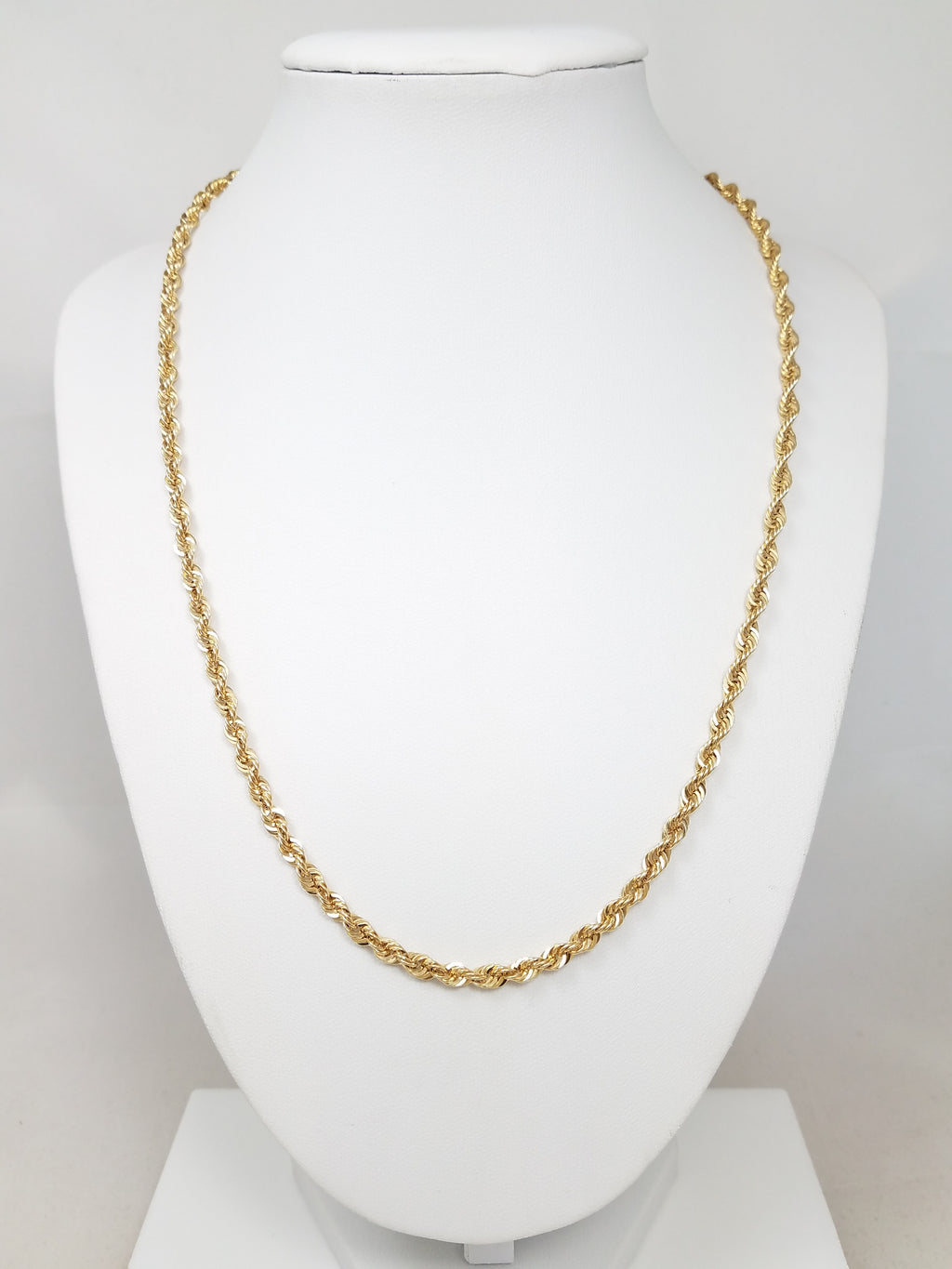 Classic 20" 10k Hollow Yellow Gold Rope Chain Necklace