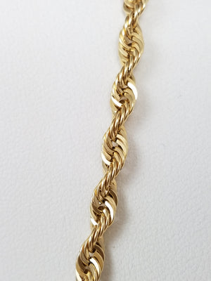 Classic 20" 10k Hollow Yellow Gold Rope Chain Necklace